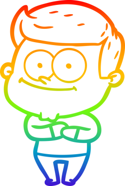 Bir insan tarafından çizilmiş mutlu bir adamın çizgi çizimi.