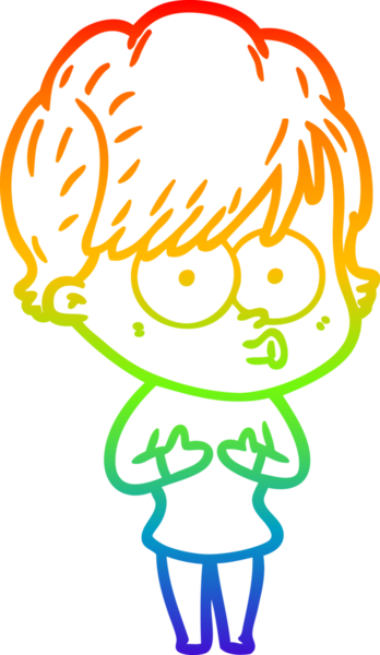 gökkuşağı gradyan çizimi bir insan tarafından çizilmiş bir karikatür kadın