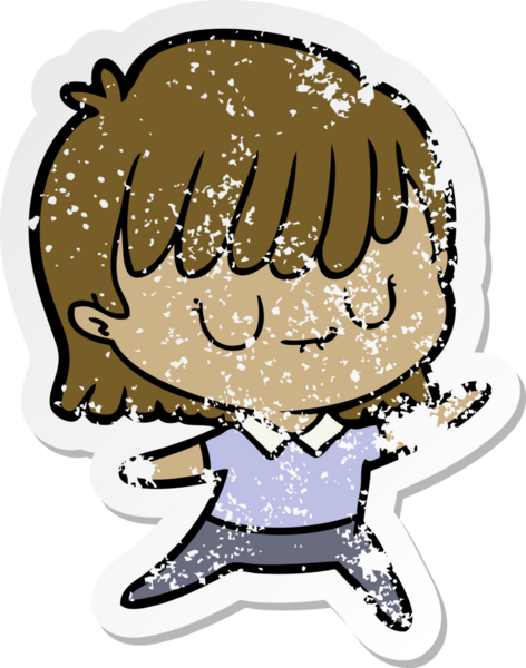 Bir insan tarafından çizilmiş karikatür bir kadının sıkıntılı çıkartması.