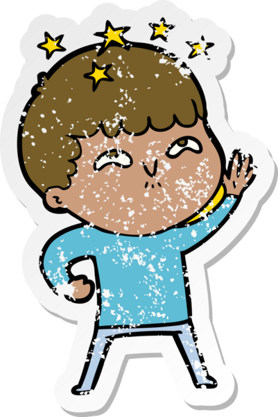 Bir çizgi filmin sıkıntılı çıkartması Bir insan tarafından çizilmiş hayret verici bir çocuk