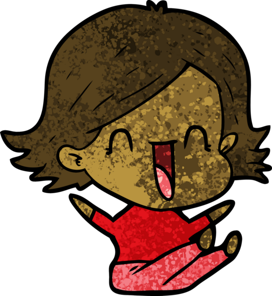 Bir insan tarafından çizilmiş gülen kadın çizgi filmi.