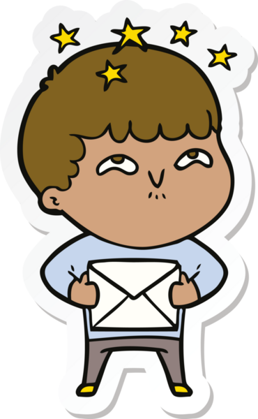 Bir insan tarafından çizilmiş bir karikatür çıkartması.