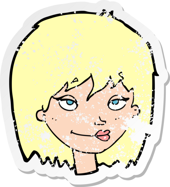 Bir insan tarafından çizilmiş gülümseyen bir karikatür çıkartması.