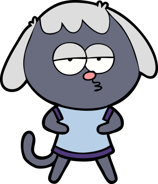 Bir insan tarafından çizilmiş, sıkılmış bir köpek.