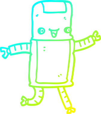 Bir insan tarafından çizilmiş soğuk gradyan robot çizimi