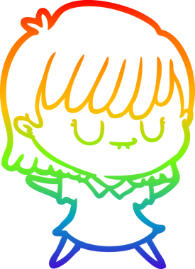 gökkuşağı gradyan çizimi bir insan tarafından çizilmiş bir karikatür kadın