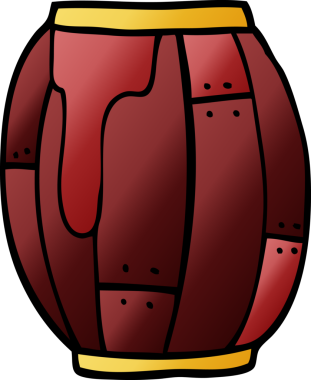 Bir insan tarafından çizilmiş bir fıçının karalaması.