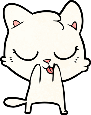 Bir insan tarafından çizilmiş çizgi film kedisi.