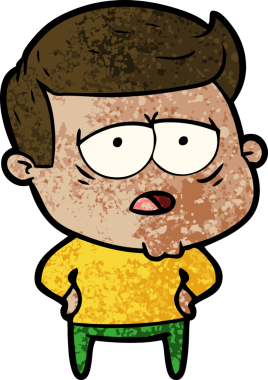 Bir insan tarafından çizilmiş yorgun bir adam.