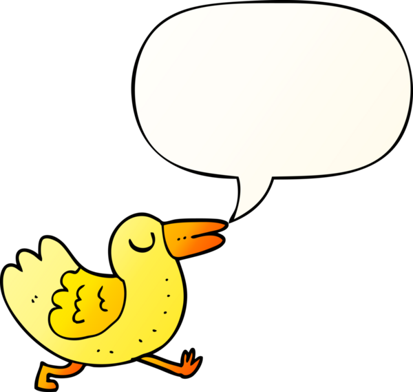 bir insan tarafından çizilmiş yumuşak eğimli konuşma baloncuklu çizgi film kuşu