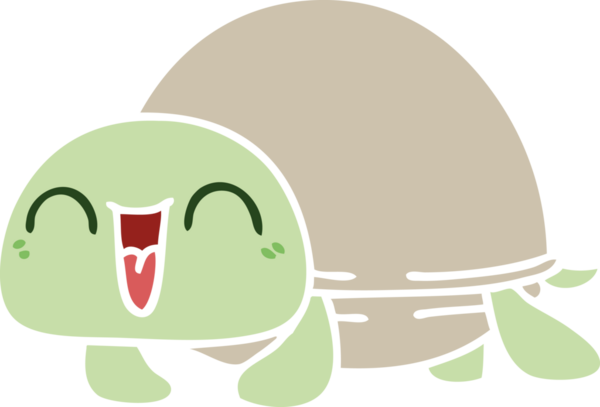 Bir insan tarafından çizilmiş garip bir karikatür kaplumbağa.