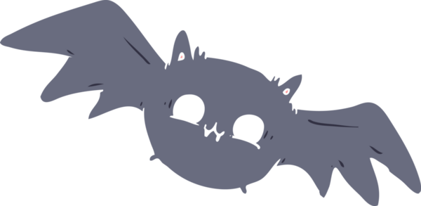 Bir insan tarafından çizilmiş düz renkli cadılar bayramı karikatürü.