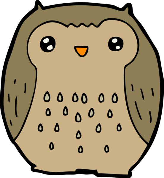 Bir insan tarafından çizilmiş sevimli bir baykuş.