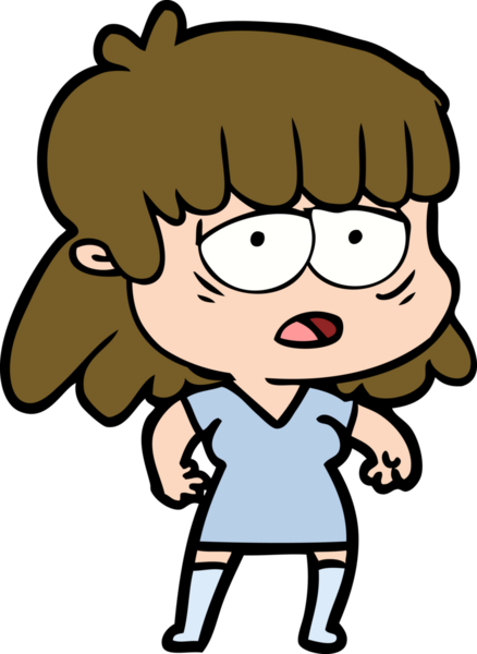 Bir insan tarafından çizilmiş yorgun bir kadın.