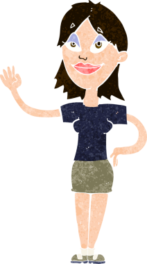 Bir insan tarafından çizilmiş karikatür kadın.