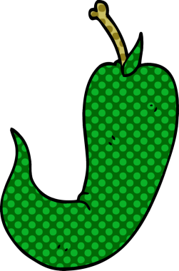 Bir insan tarafından çizilmiş kırmızı biber karalaması.