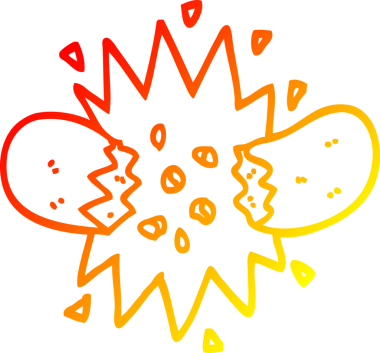 Bir insanın çizdiği patlayan sosisin sıcak çizgi çizimi.