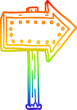 Gökkuşağı gradyanı çizimi bir insan tarafından çizilmiş.