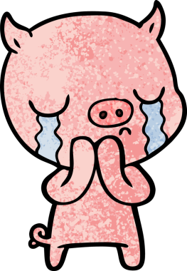 Bir insan tarafından çizilmiş domuz ağlaması.