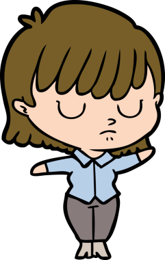 Bir insan tarafından çizilmiş karikatür kadın.