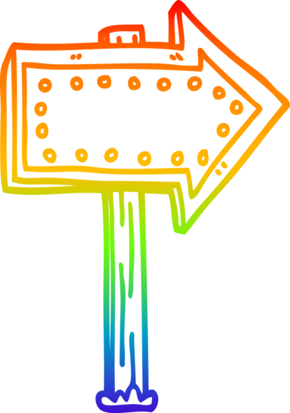 Gökkuşağı gradyanı çizimi bir insan tarafından çizilmiş.