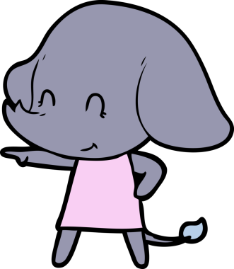 Bir insan tarafından çizilmiş şirin bir fil.