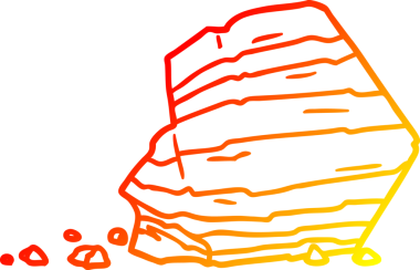 Bir insan tarafından çizilmiş büyük bir kayanın sıcak çizgi çizimi