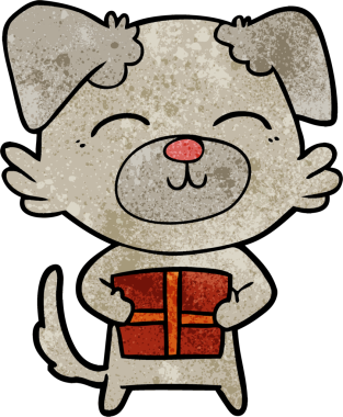 Bir insan tarafından çizilmiş karikatür köpeği.