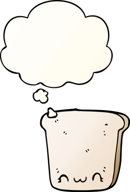 Bir insan tarafından çizilmiş, düşünce baloncuklu çizgi film dilimi.