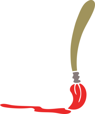 Bir insan tarafından çizilmiş karalama boya fırçası.