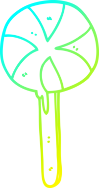 Bir insan tarafından çizilen lolipopun soğuk gradyan çizimi