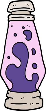 Bir insan tarafından çizilmiş karalama tarzı lav lambası.