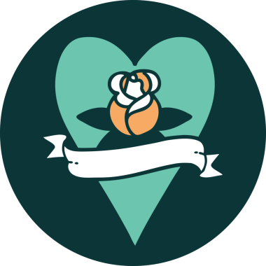 Bir insan tarafından çizilmiş bir kalbin ikonik dövme görüntüsü.