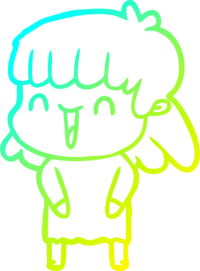 Bir insan tarafından çizilmiş bir karikatür kadın çizimi.