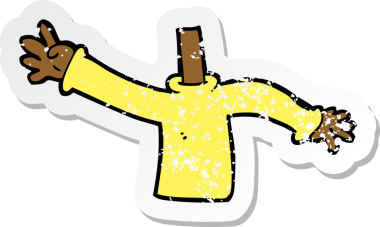 Bir insan tarafından çizilmiş bir karikatürün gerilimli çıkartması.