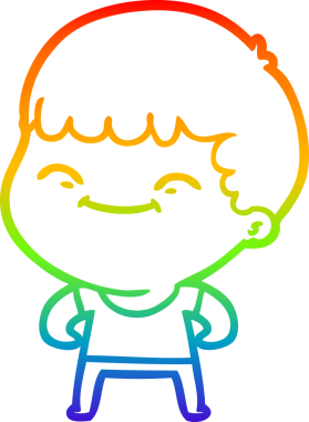 gökkuşağı gradyan çizgi çizimi bir insan tarafından çizilmiş mutlu bir çocuk