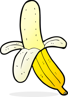 Bir insan tarafından çizilmiş soyulmuş muz.