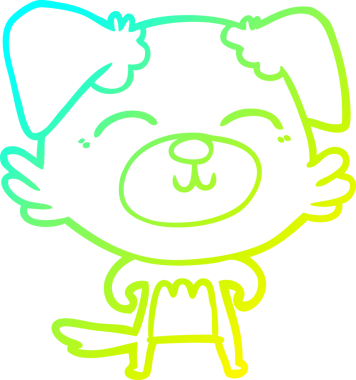 Bir insan tarafından çizilen çizgi film köpeğinin soğuk gradyan çizgisi.