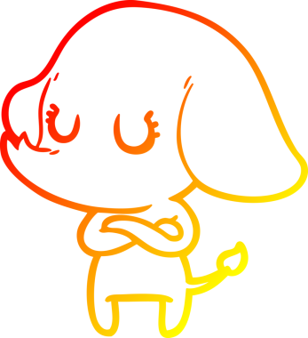 Bir insan tarafından çizilmiş şirin bir fil çizimi.