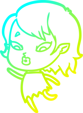 Soğuk gradyan çizgisi, bir insan tarafından çizilmiş şirin bir vampir kız çizgi filmi.