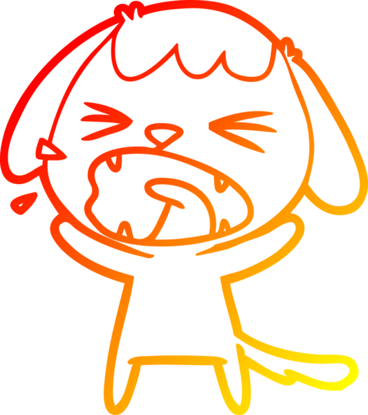 Bir insan tarafından çizilmiş şirin bir köpeğin sıcak çizgi çizimi.