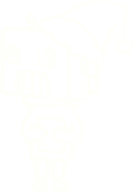 Bir insan tarafından çizilen Noel Robotu Tebeşiri