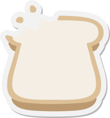 Bir insan tarafından çizilmiş bir dilim ekmek etiketi.