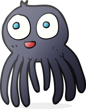 Bir insan tarafından çizilmiş serbest çizim karikatür örümceği