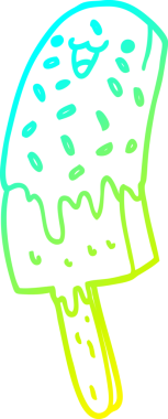 Bir insan tarafından çizilmiş buz lolipopunun soğuk gradyan çizimi.