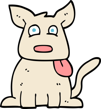 Bir insan tarafından çizilmiş karalama tarzı mutlu bir köpek.