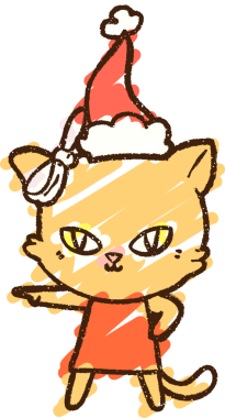 Bir insan tarafından çizilen Noel Kedisi Tebeşiri