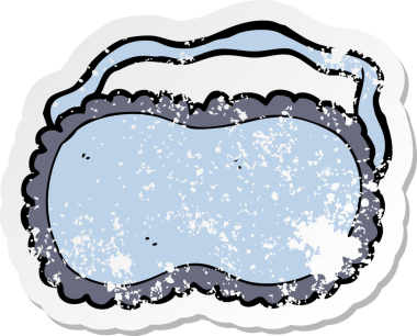 Bir insanın çizdiği uyku maskesinin gerilimli retro yapıştırması.