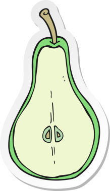Bir insan tarafından çizilmiş yarım armut karikatürü.