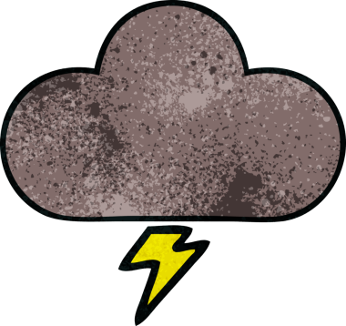 Bir insan tarafından çizilmiş fırtına bulutunun retro grunge deseni.